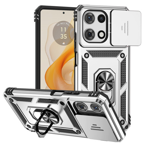 Moto G 2025 Sliding Camshield Holder Phone Case - Silver
